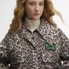 Barbour x GANNI Leopard Print Waterproof Parka Jacket