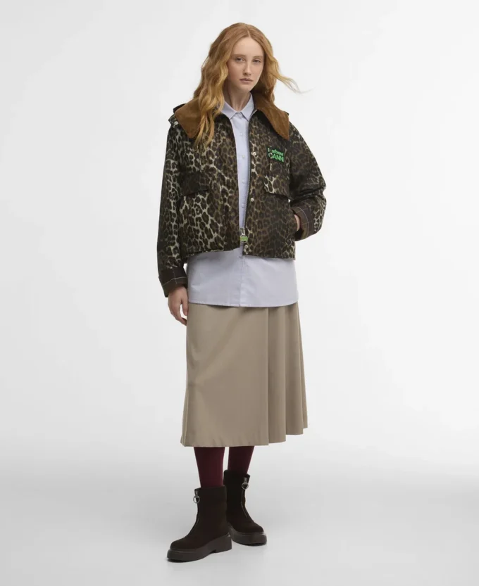 Barbour x GANNI Leopard Print Waxed Anorak