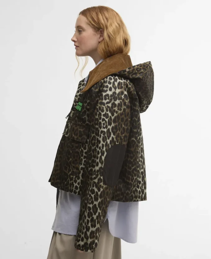 Barbour x GANNI Leopard Print Waxed Anorak