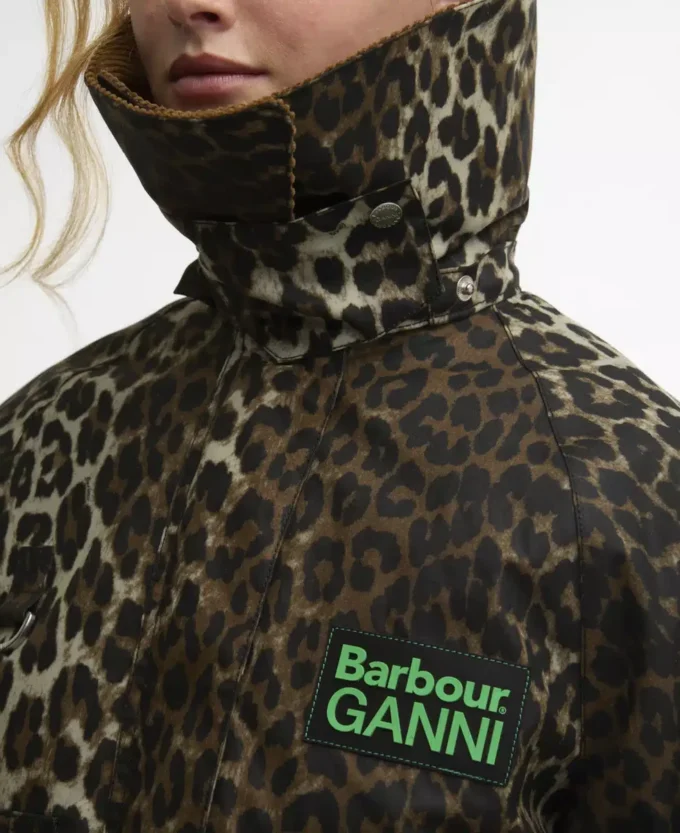 Barbour x GANNI Leopard Print Waxed Anorak