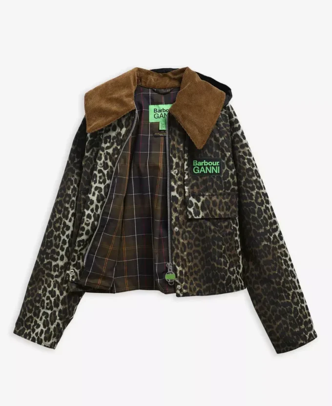 Barbour x GANNI Leopard Print Waxed Anorak