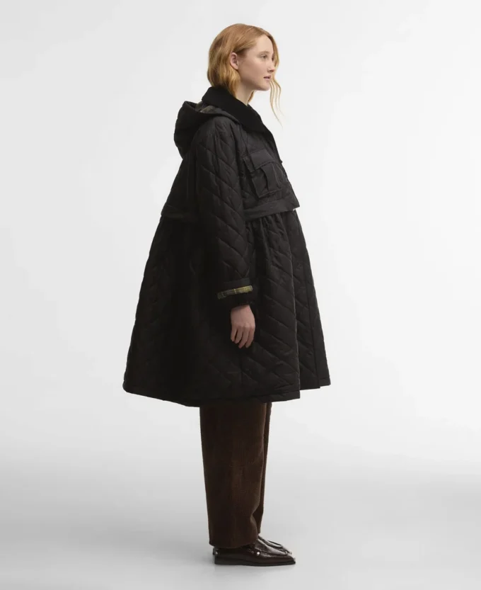Barbour x GANNI Peplum Longline Quilted Jacket