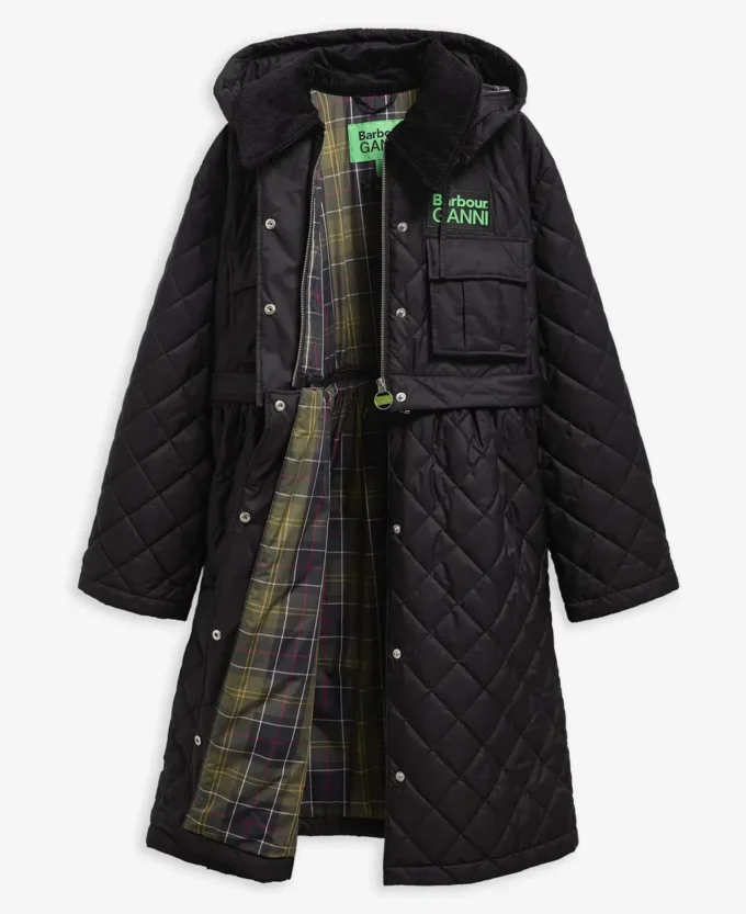 Barbour x GANNI Peplum Longline Quilted Jacket