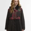 Barbour x GANNI Tartan Peplum Waxed Jacket