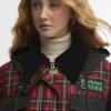 Barbour x GANNI Tartan Peplum Waxed Jacket